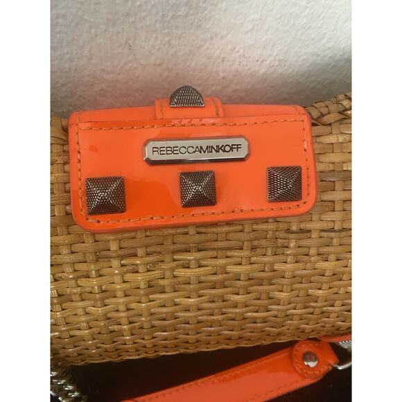 Rebecca Minkoff Neon Orange Straw Purse - Picture 3 of 14